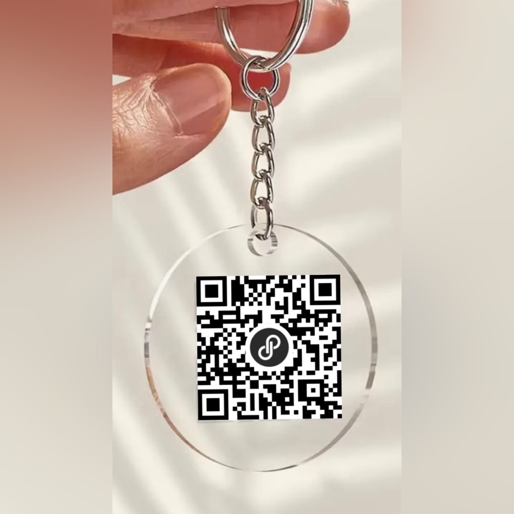 Custom QR code keychain / key fob / key ring